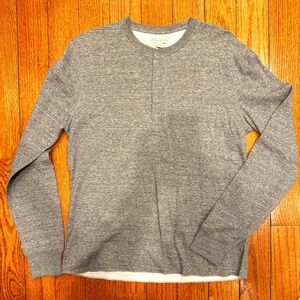 JCREW - MENS GRAY HENLEY - SIZE M